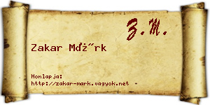 Zakar Márk névjegykártya