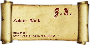 Zakar Márk névjegykártya